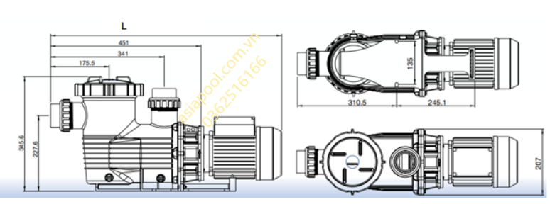 Kích thước bơm Hydrotuf